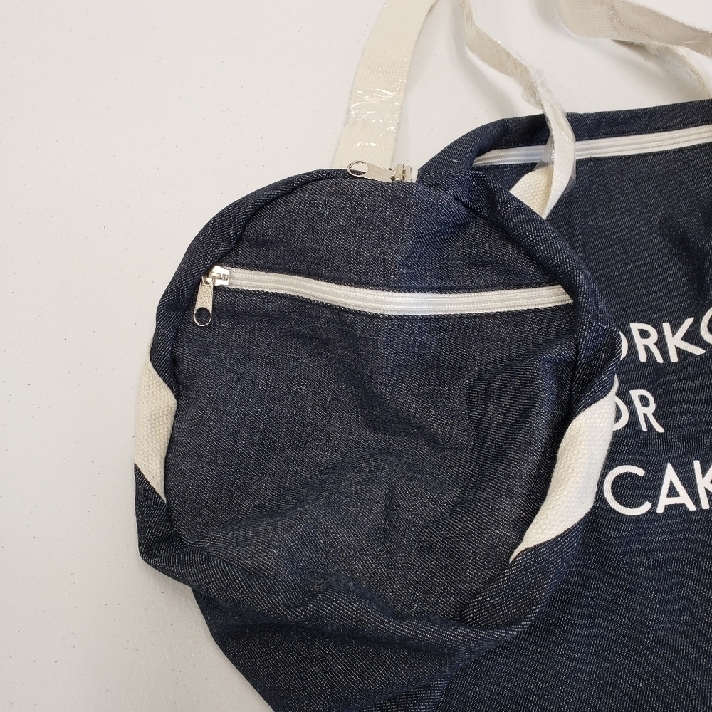 Will Workout for Cupcakes Denim Duffel Bag - Picture 4 of 6
